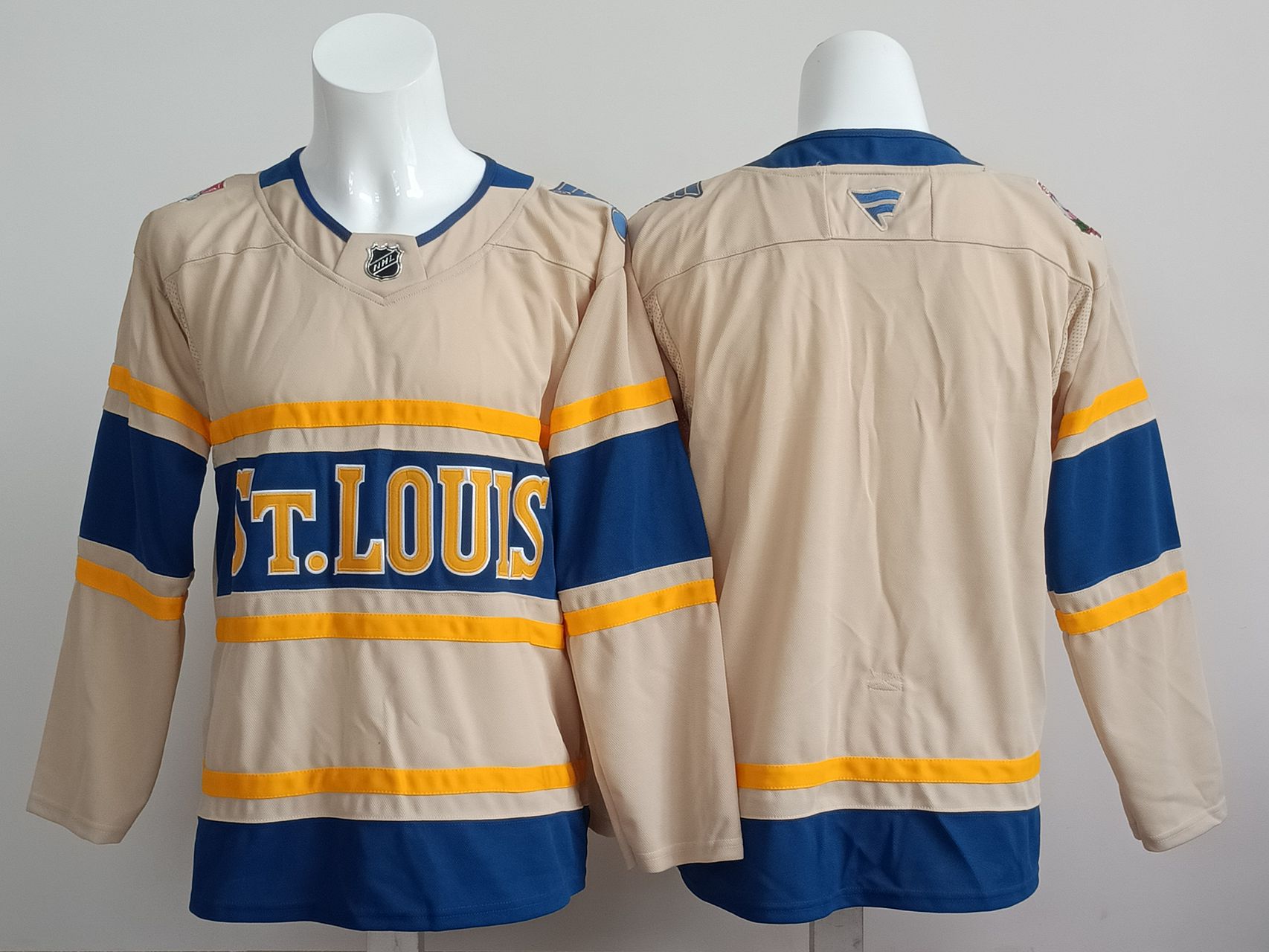 Men 2025 St.Louis Blues Blank Cream NHL Jersey style 01